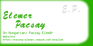 elemer pacsay business card